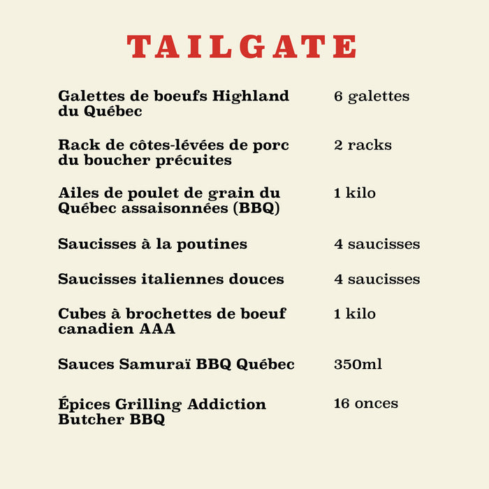 Boite style Tailgate Party (4-6 personnes)